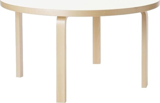 artek Aalto 90A Rundt Bord 60 cm Bjørk/ Hvit Laminat artek Aalto 90A Rundt Bord 60 cm Bjørk/ Hvit Laminat