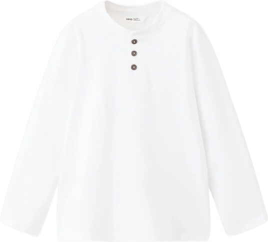 Mango Buttoned Cotton T Shirt White 18 24M