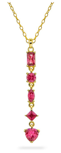 Pan Jewelry Viva Vegas smykke i forgylt 925 sølv med rosa zirkonia