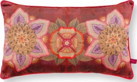 Pip Studio Cushion Flores Red 30X50