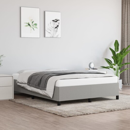  Sengeramme uten madrass lysegrå 135x190 cm Double stoff