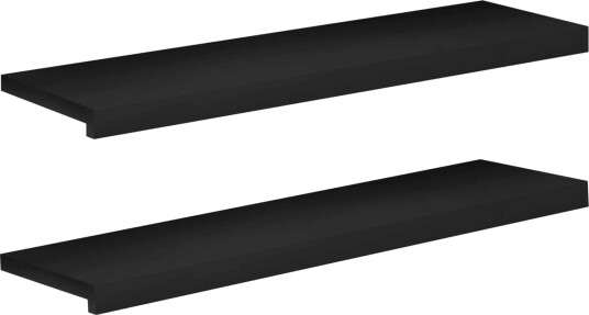 vidaXL Trappetrinn 2 stk. 90 x 30 x 2 cm Svart Massiv bøketre