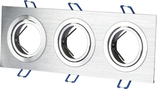 V Tac 3xGU10 innfellingsspot kvadratisk Børstet aluminium støpt aluminium uten lyskilde