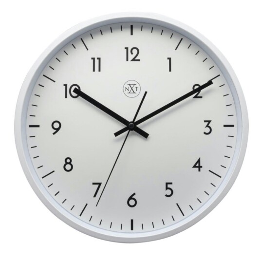 Nextime Easy Big Veggklokke Ø30 cm Hvit
