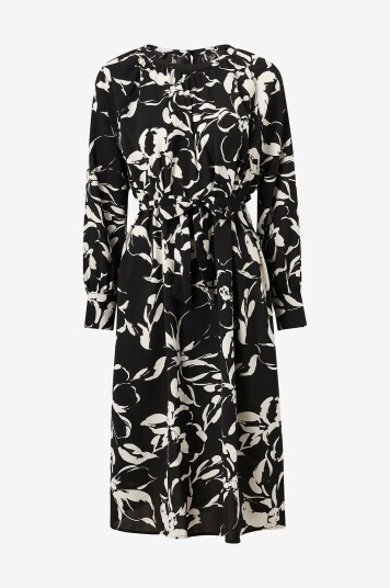 Vero Moda - Kjole vmPolliana Inge LS Calf Dress Wvn - Svart