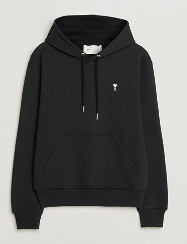 AMI Contrast Heart Logo Hoodie Black AMI Contrast Heart Logo Hoodie Black