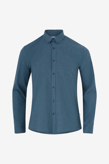 Lindbergh - Skjorte Mouliné Stretch Shirt L/S - Blå