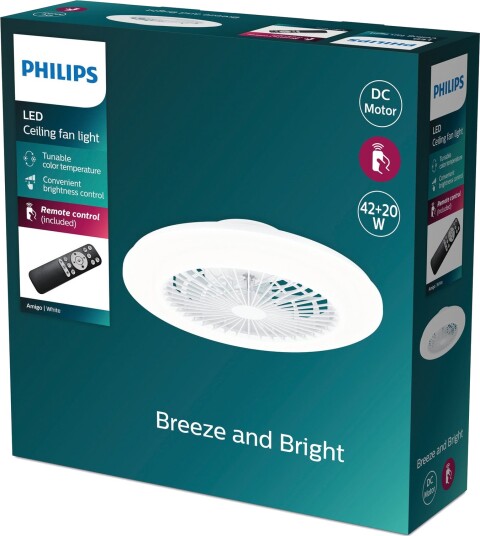 Taklampe Philips Amigo dimmbar Hvit Stue Plast Moderne 13.7 Hvit