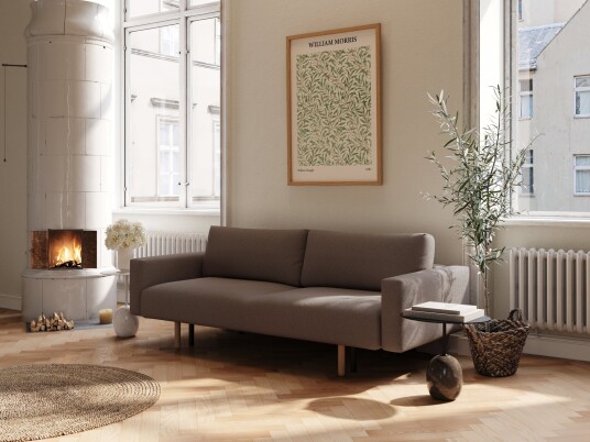 Nordic Dream Maya 140x200 Bouclé mørkebrun med armlene 530