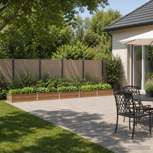 vidaXL Hevet Hagebed Treet Brown 400 x 40 x 24 cm kaldvalset stål