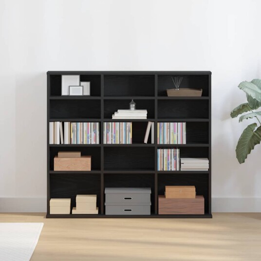 CD skap svart eik 100x23x89,5 cm konstruert tre