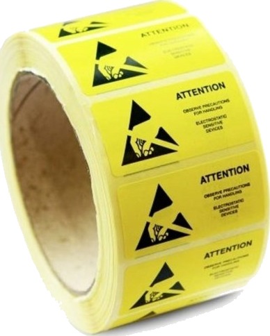 Antistatisk Esd Etikett 1000 Stk Gul L X B 50 Mm X 25 Mm 055 0002 Selvklebende