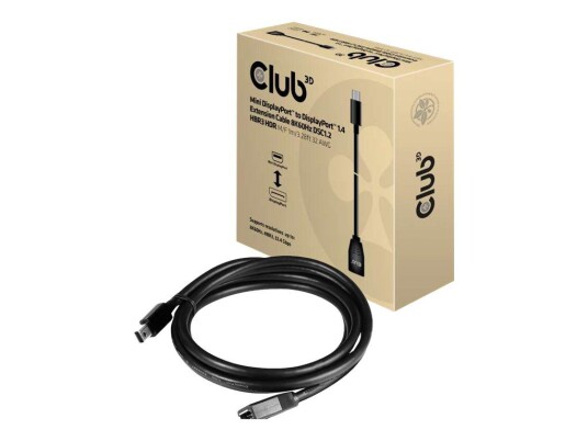 Club 3D DisplayPort-forlengelseskabel 1 m med 8K-Støtte Club 3D DisplayPort-forlengelseskabel 1 m med 8K-Støtte