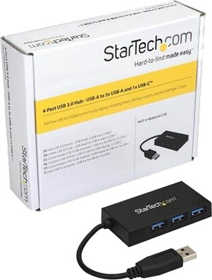 StarTech.com USB 3.0 Hub 4-Port USB-hub - 4 porter - Svart StarTech.com USB 3.0 Hub 4-Port USB-hub - 4 porter - Svart