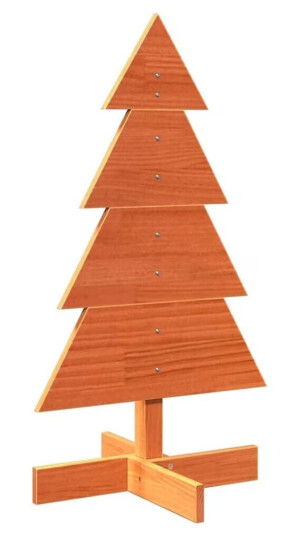 Vidaxl Juletre av tre til pynt voksbrun 80 cm heltre furu