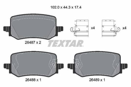 Bremseklosser TEXTAR 2648701 Bremseklosser TEXTAR 2648701