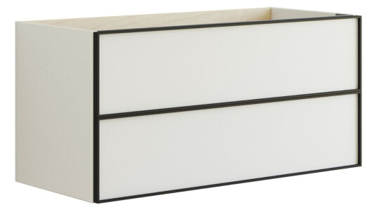 Dansani Inzo Alu-ramme Svart Servantskap 2 Skuff H48cm Hvit Matt / 100cm DA-M10-8010