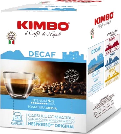 Kimbo | Koffeinfri 50 kapsler til Nespresso® Kimbo | Koffeinfri 50 kapsler til Nespresso®