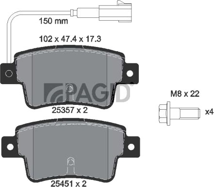 PAGID T2168N Bremseklosser