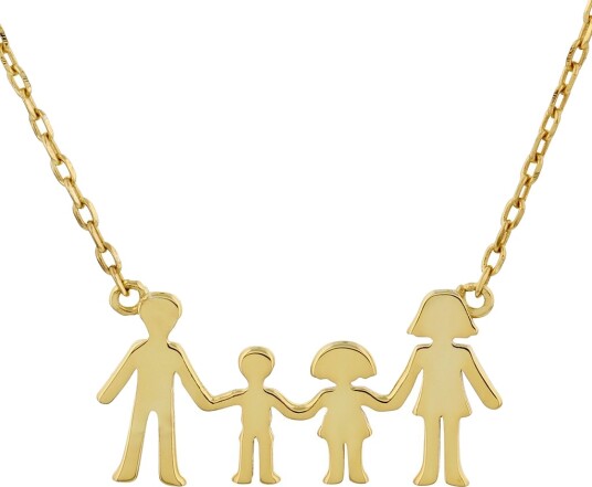 Pan Jewelry, Familiesmykke med mor, far, datter og sønn i forgylt 925 sølv