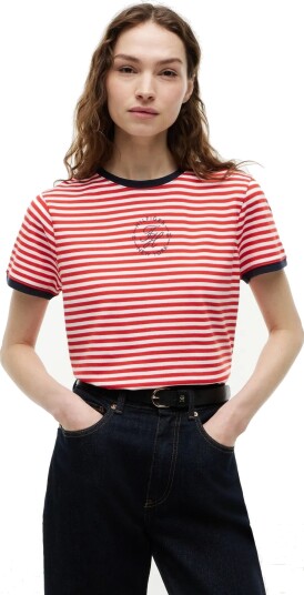 Tommy Hilfiger Th Roundal Reg C Nk Ss Tee Red XL