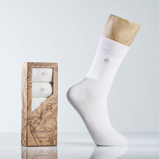 Bambusa dressokker naturhvit 5 par Bambusa dressokker naturhvit 5 par