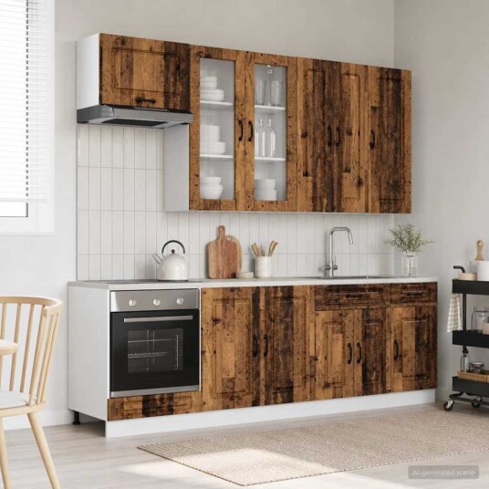vidaXL Kjøkken enhet KALMAR 8 pcs Gammelt tre Konstruert tre vidaXL Kjøkken enhet KALMAR 8 pcs Gammelt tre Konstruert tre