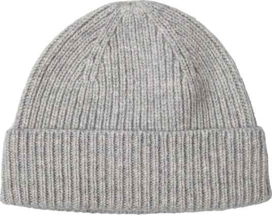 Davida Cashmere Short Rib Fold Cap - Grey - ONE SIZE Davida Cashmere Short Rib Fold Cap - Grey - ONE SIZE