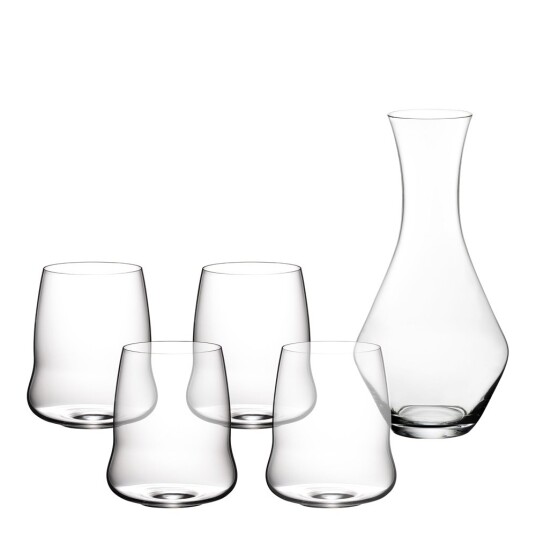 Riedel Stemless Wings vinglass cabernet sauvignon 4 stk + karaffel Riedel Stemless Wings vinglass cabernet sauvignon 4 stk + karaffel
