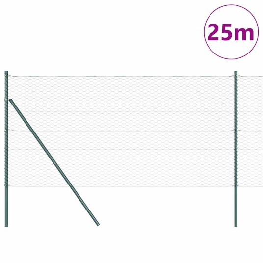 Gjerdepåle grønn 25 x 1,4 m 36 mm mesh Stål og PVC