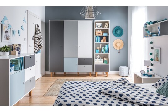 Concept Kommode Hvit / Mørkegrå / Blå VOX Concept Kommode Hvit / Mørkegrå / Blå VOX