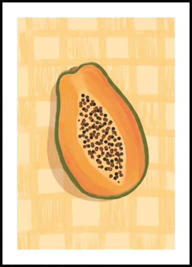Fresh Papaya Slice Plakat / 50x70