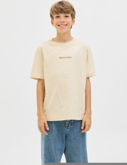 Jack & Jones Junior Antique White Jornorrebro Emb Tee Ss Cn Noos Jnr 164