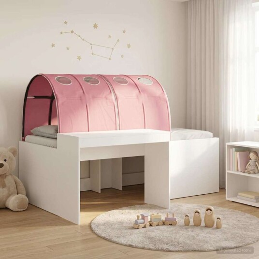  Seng med Tunnel 4 pcs Artisian Eik og Rosa Konstruert tre