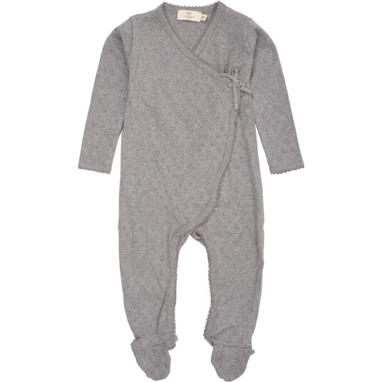 COPENHAGEN COLORS Grey Mel Pointelle Cross-Over Full Body 74