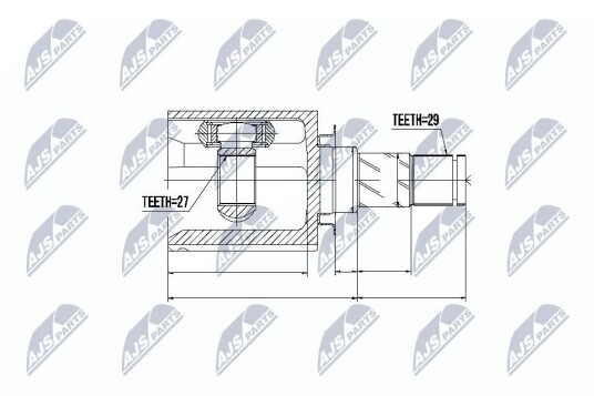 Nty Drivknute drivaksel NTY NPW NS 035