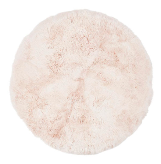 Natures Collection Gulvteppe Langhåret New Zealand Ø180 cm & Ø250 cm Lysrosa D180 cm
