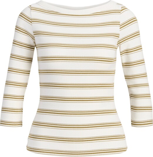 JJXX Jxfifi Str 3/4 Striped Boatneck Top Jrs Cream S