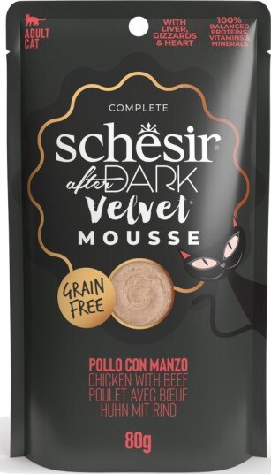 Schesir After Dark Velvet Mousse Kylling Med Okse 12 X 80 G