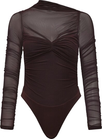 Bardot Althea Mesh Bodysuit   Brown   36
