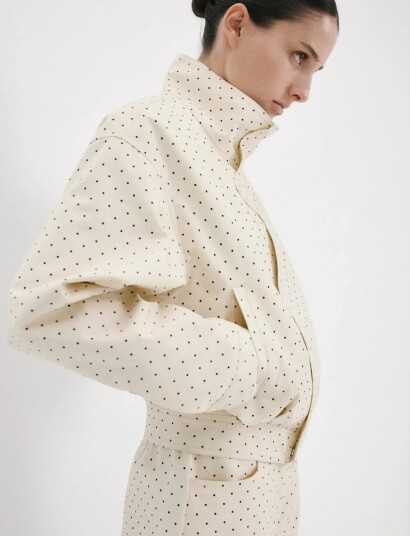 Mango Dots Bomber Jacket Cream S