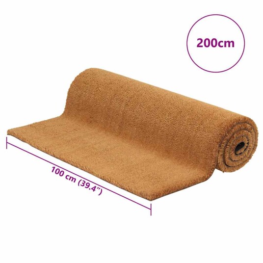 Dørmatte naturlig 100x200 cm tuftet kokosfiber 8721012225336