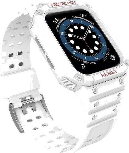 Hurtel Protect Reim med Deksel for Apple Watch 42/44/45mm Hvit