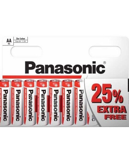 10 stk Panasonic AA Zink Carbon Batterier