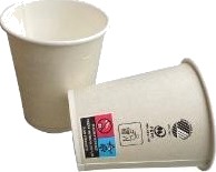 Kaffebæger Pap Ø80xh90mm 25Cl 8Oz Svanemærket Single Wall Hvid Catersource,20 Ps X 80 Stk/Krt