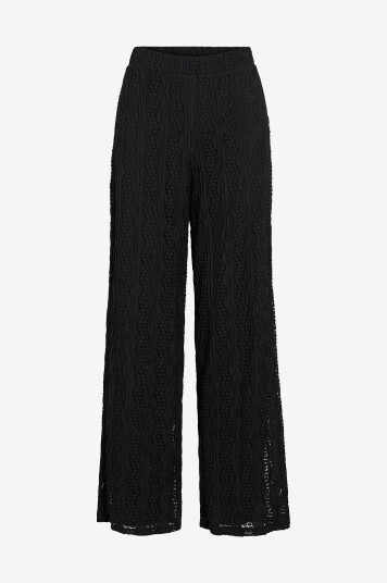 Vila - Bukser viLumena HW Wide Pants - Svart Vila - Bukser viLumena HW Wide Pants - Svart