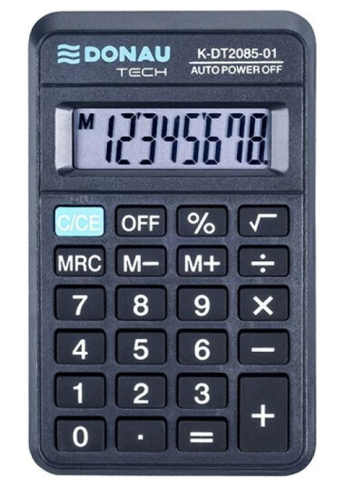 Donau-Kalkulator Donau Tech Lommekalkulator, 8-Sifret. Display, Dimensjoner 114X69x18 Mm, Sort Donau-Kalkulator Donau Tech Lommekalkulator, 8-Sifret. Display, Dimensjoner 114X69x18 Mm, Sort