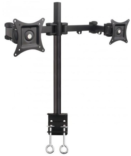 TECHLY Dobbel Monitorstativ 13-27" med Klemme, Hev/Senk, VESA TECHLY Dobbel Monitorstativ 13-27" med Klemme, Hev/Senk, VESA