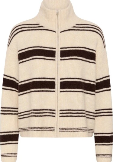 Part Two Camiriapw Pullover med Brune Striper - Hvit - S