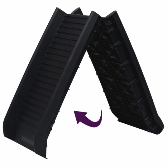 Vidaxl Hunderampe Sammenleggbar Svart 155.5X40X15.5 cm